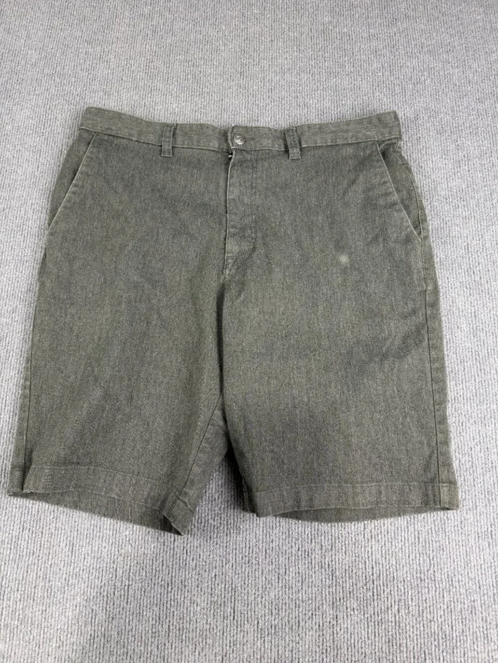 Volcom Mens Gray Casual Shorts Size 38 Button Closure